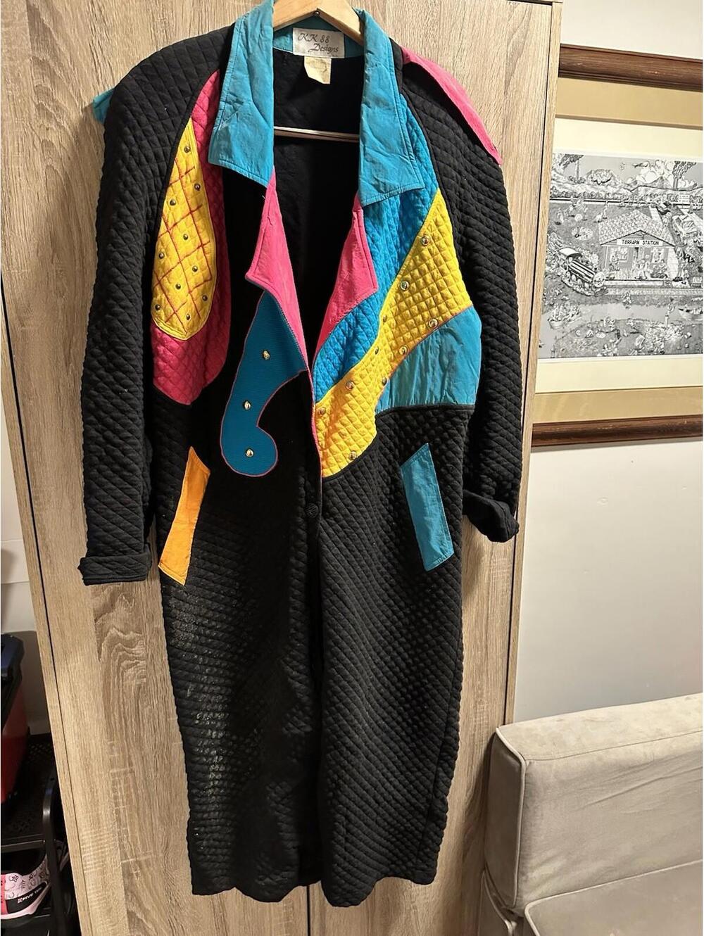 Kk88 Designs USA Vintage Retro Neon Coat 80s/90s Size Medium